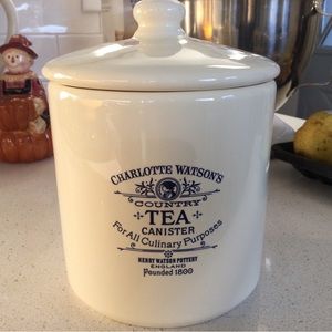 Williams Sonoma Tea Canister Charlotte Watson 6.5”